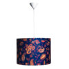 Fabric Pendant Light with Velvet Drum Lampshade Saltanati