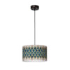 Fabric Pendant Light with Velvet Drum Lampshade Sarvin