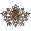 Brass Semi-flush Chandelier Florentine and Vintage Style Roshan
