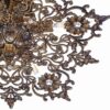 Brass Semi-flush Chandelier Florentine and Vintage Style Roshan