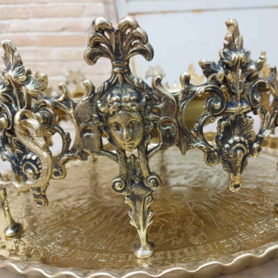 Persian Manghal Esfand and Bakhoor Burner – Engraved Brass Angle