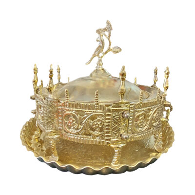 Persian Manghal Esfand and Bakhoor Burner – Engraved Brass Flower & Bird