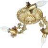 Aluminium Semi-flush Chandelier Florentine and Vintage Style Komeil
