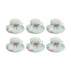 Persian Teacup Set with Saucer - Bahar Porcelain Design (12pcs)