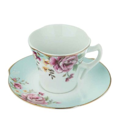 Persian Teacup Set with Saucer – Bahar Porcelain Design (12pcs)