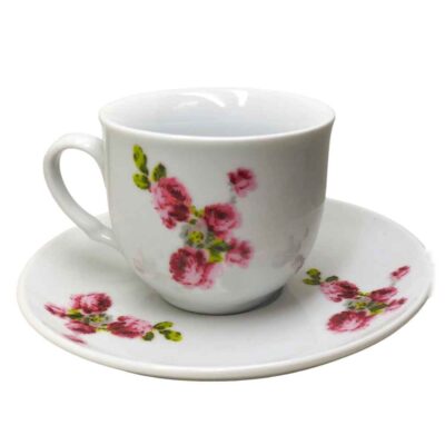Persian Teacup Set with Saucer – Blossom Porcelain Design (12pcs)