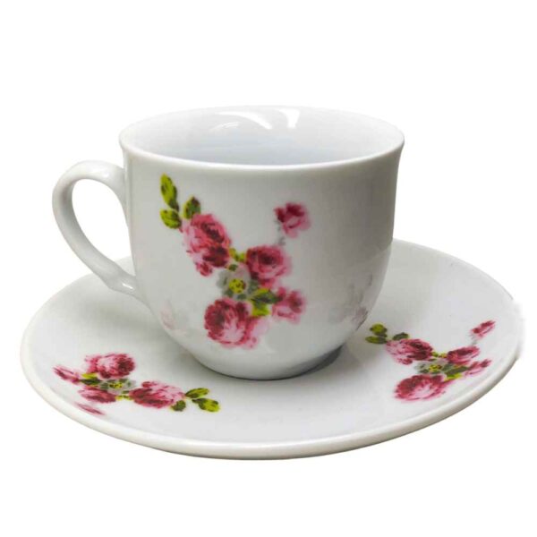 Persian Teacup Set with Saucer - Blossom Porcelain Design (12pcs)