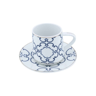 Persian Teacup Set with Saucer – Tiam Porcelain Design (12pcs)