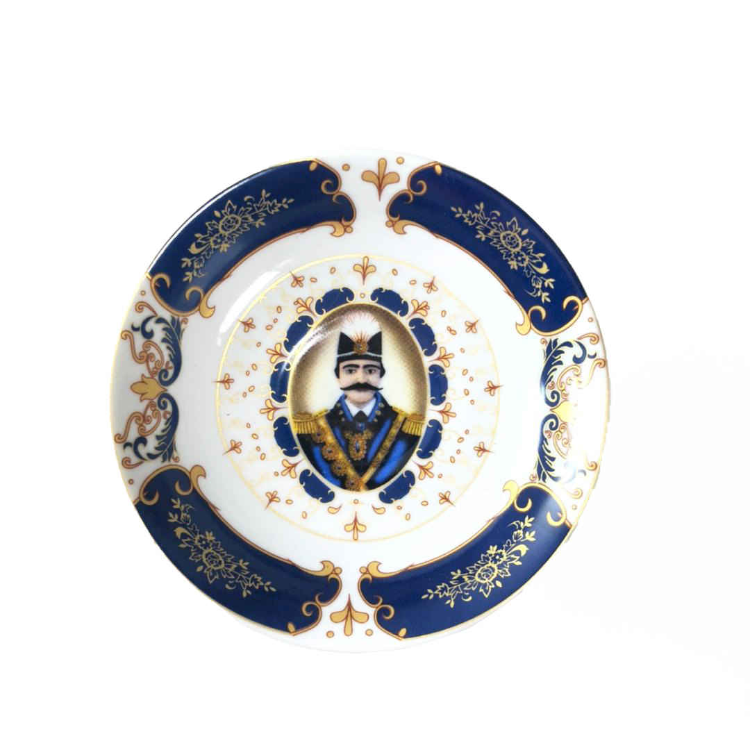 Persian Tea Saucer - Porcelain with Shah Abbasi Naseri Design (Set of 6)