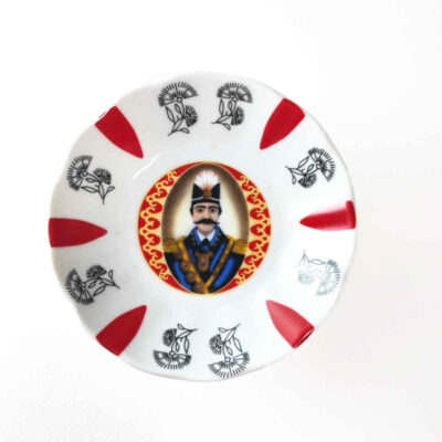 Persian Tea Saucer – Porcelain with Shah Abbasi Design (Set of 6)