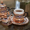 Persian Espresso Cup with Saucer - Minakari Enameled Copper Demitasse Style