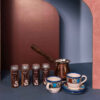 Persian Espresso Cup with Pot - Copper Demitasse Style Fakhr-Ara