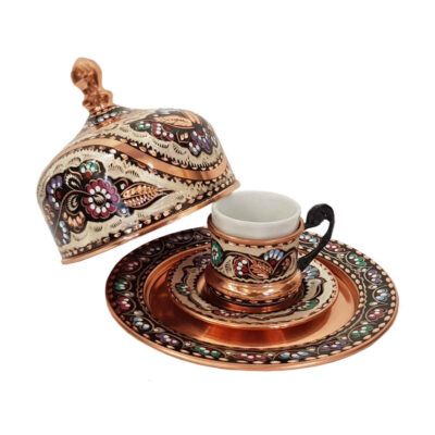 Persian Espresso Cup with Tray – Copper Demitasse Style