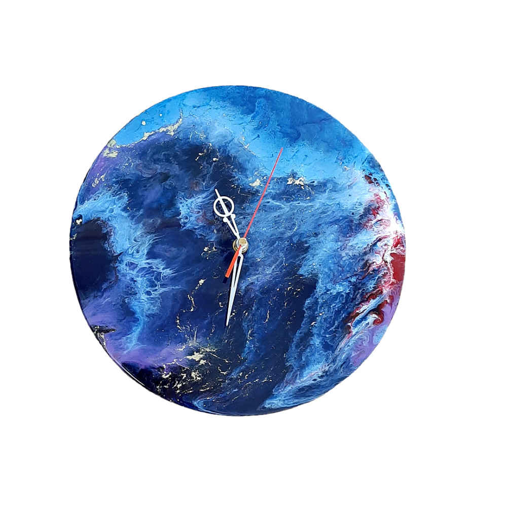 Handcrafted Resin Wall Clock - Abstract Style Arad