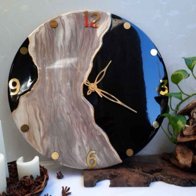 Handcrafted Resin Wall Clock – Abstract Style Barook