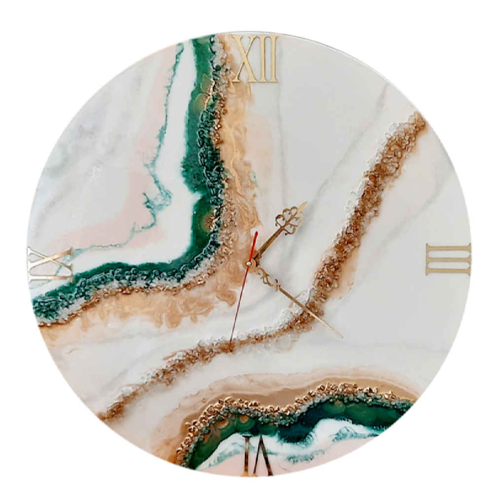 Handcrafted Resin Wall Clock - Abstract Style Nina