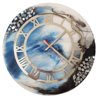 Handcrafted Resin Wall Clock – Abstract Style Ocean