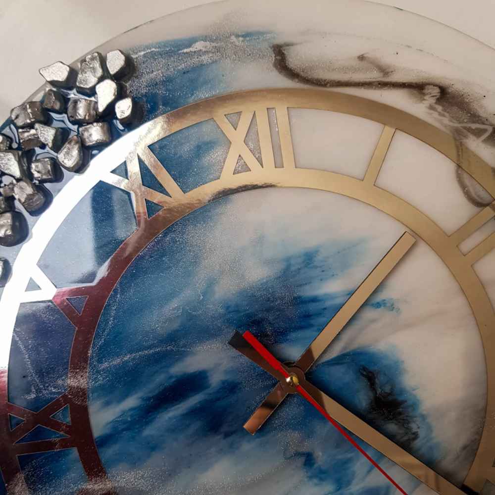 Handcrafted Resin Wall Clock – Abstract Style Ocean
