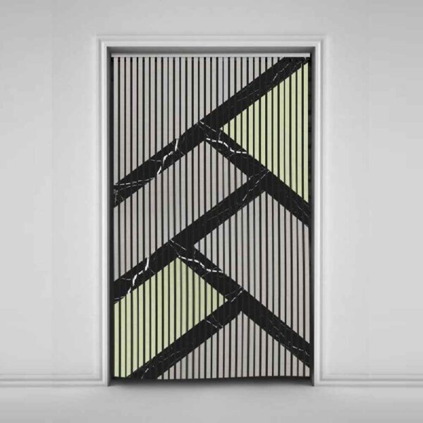 Velvet Vertical Blind Curtain – Abstract Minimal Print