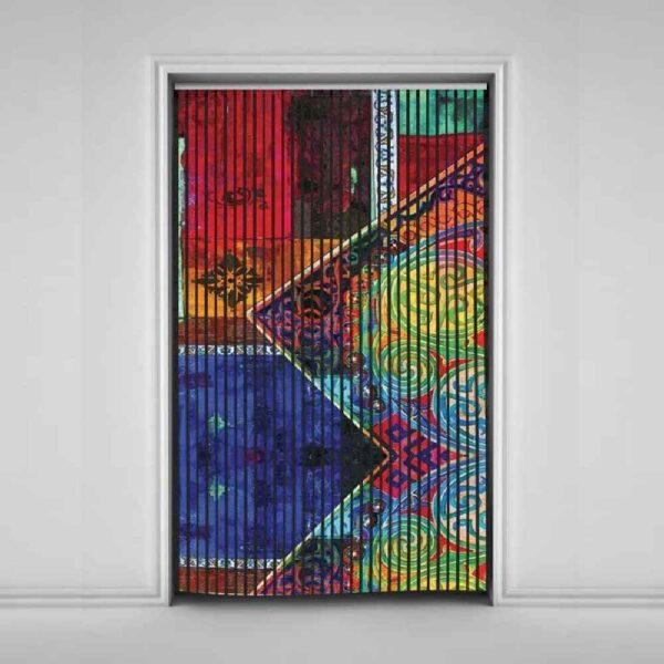 Velvet Vertical Blind Curtain – Abstract Mohana Print