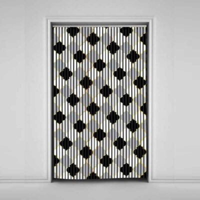 Velvet Vertical Blind Curtain – Abstract Shatranji Print