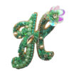 Feminine Beaded Brooch Pin – Alphabet H Model