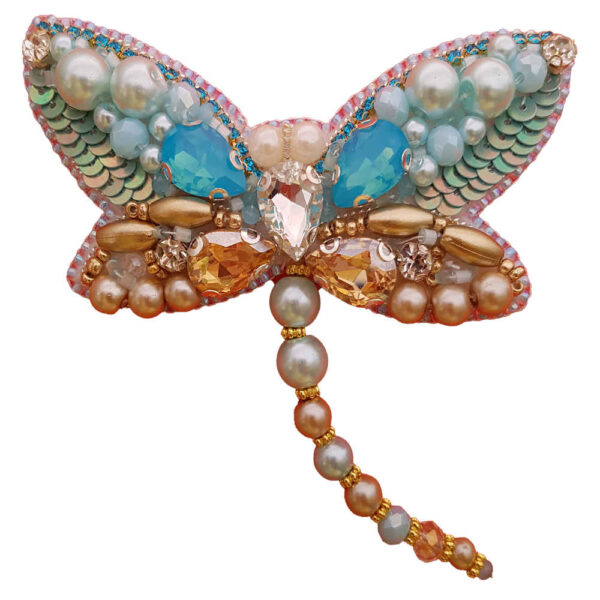 Feminine Beaded Brooch Pin – Dragonfly Model