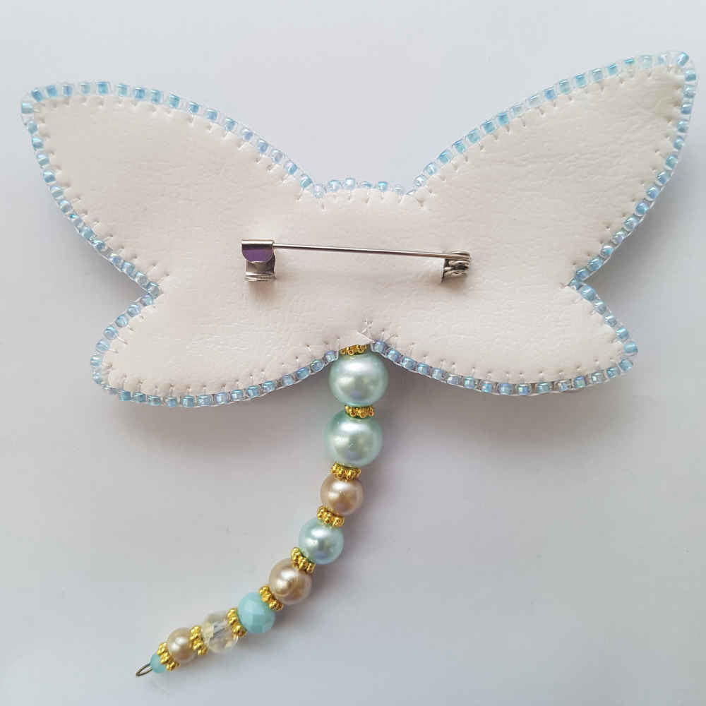 Feminine Beaded Brooch Pin – Dragonfly Model