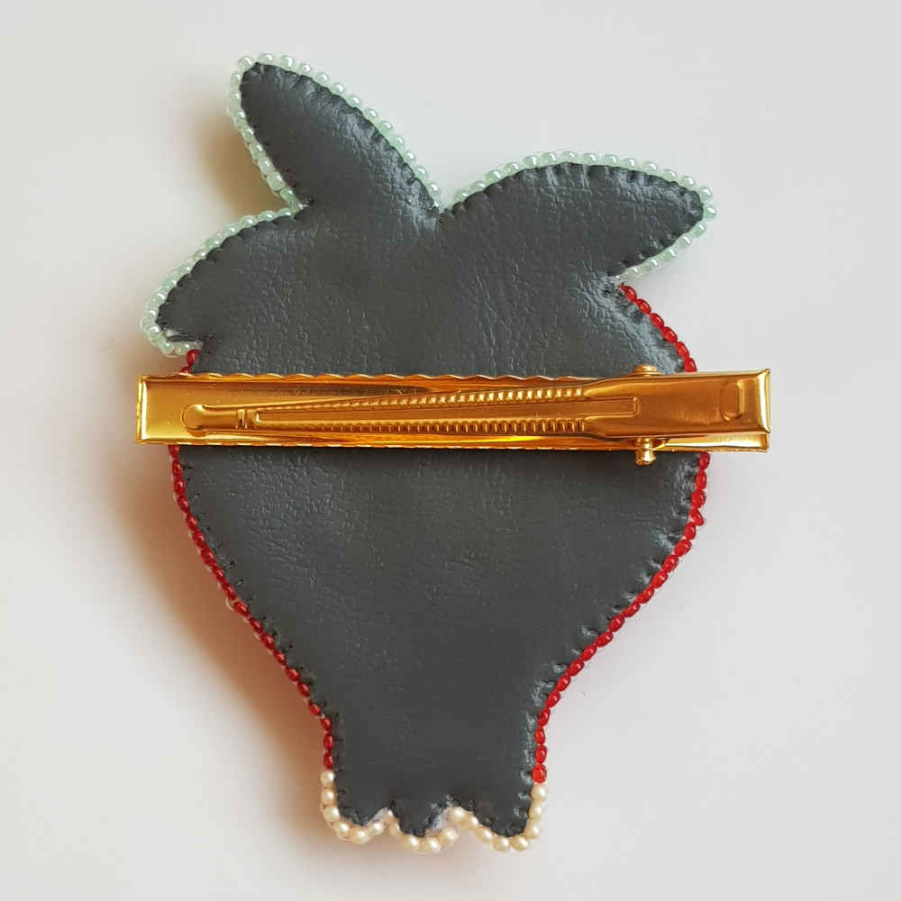 Feminine Beaded Brooch Pin – Pomegranate Design