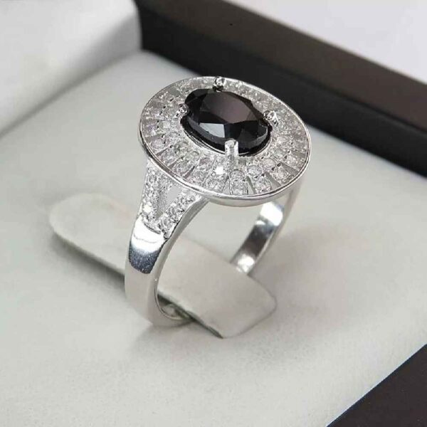 Black Ruby Engagement Silver Ring Bliss for Women Kiana
