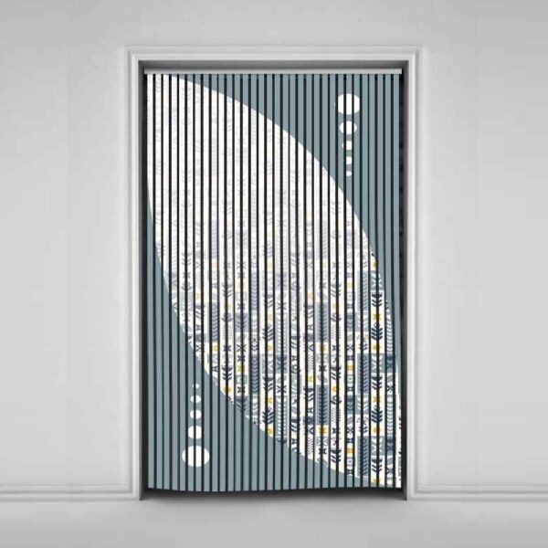 Velvet Vertical Blind Curtain – Abstract Farhad Print