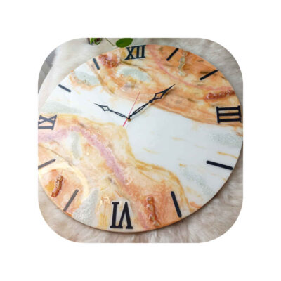 Handcrafted Resin Wall Clock – Abstract Style Blue