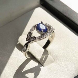 Blue Ruby Women's Silver Ring Model Kamand