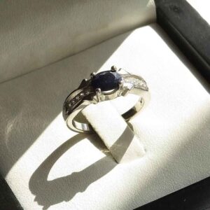 Blue Ruby Women's Silver Ring Model Kiana