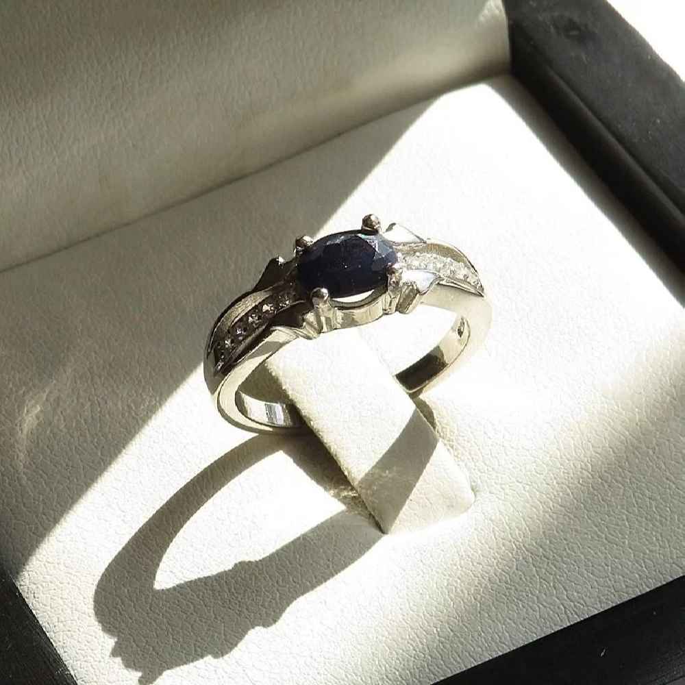 Blue Ruby Engagement Silver Ring Bliss for Women Kiana