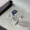 Blue Ruby Engagement Silver Ring Bliss for Women Luxe