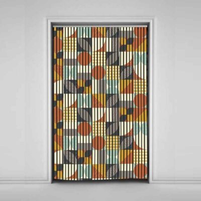 Velvet Vertical Blind Curtain – Abstract Leila Print