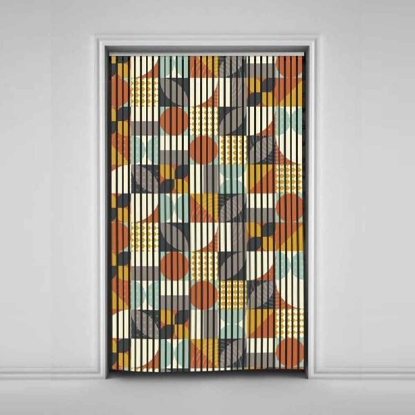 Velvet Vertical Blind Curtain – Abstract Leila Print
