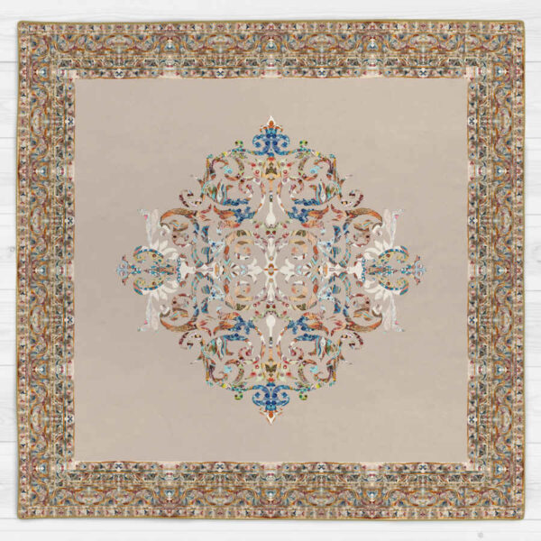 Velvet Tablecloth Persian Elegance Inspired Design Cream