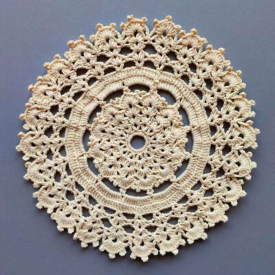 Crochet Hand Knitted Tablecloth Model Cream