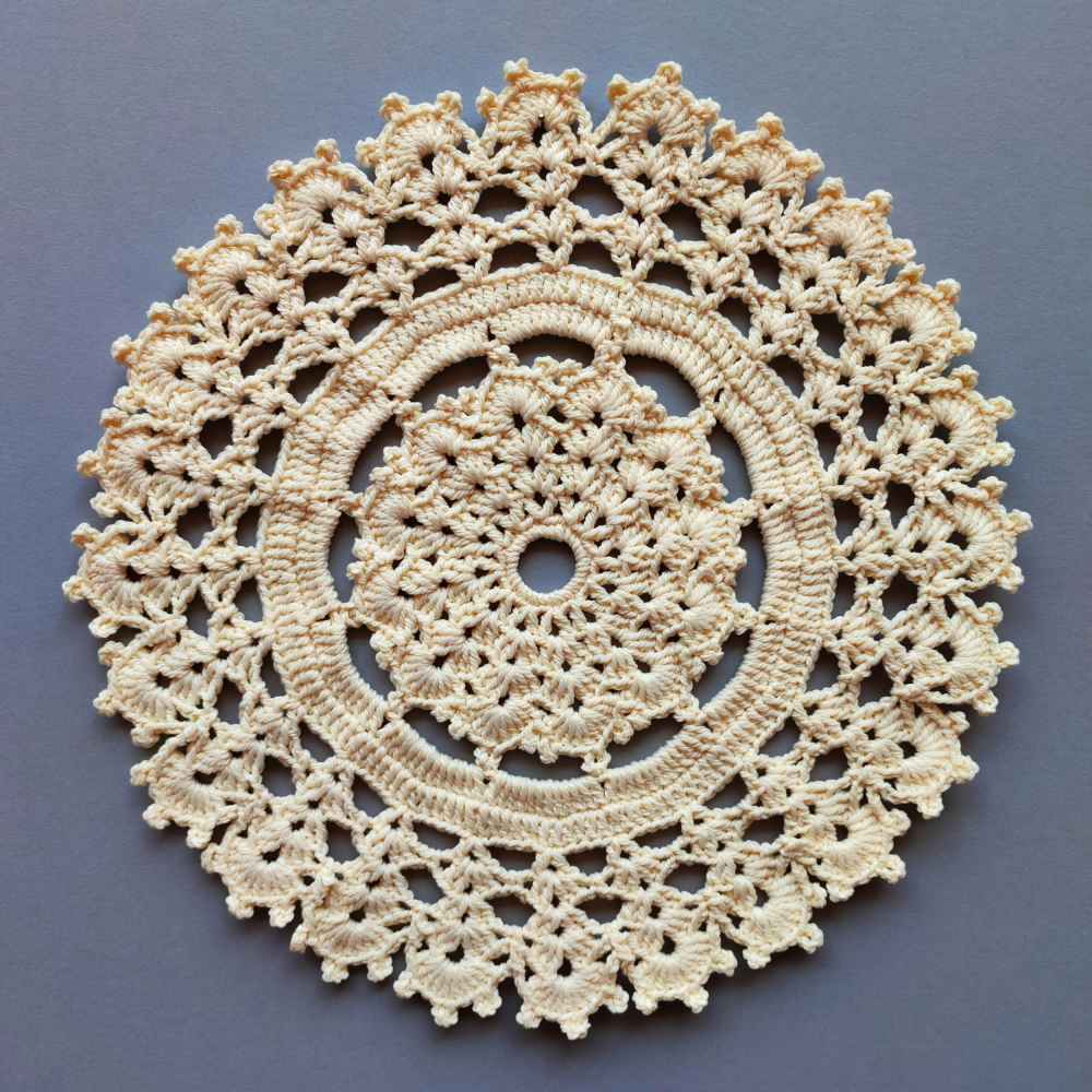 Crochet Hand Knitted Tablecloth Model Cream
