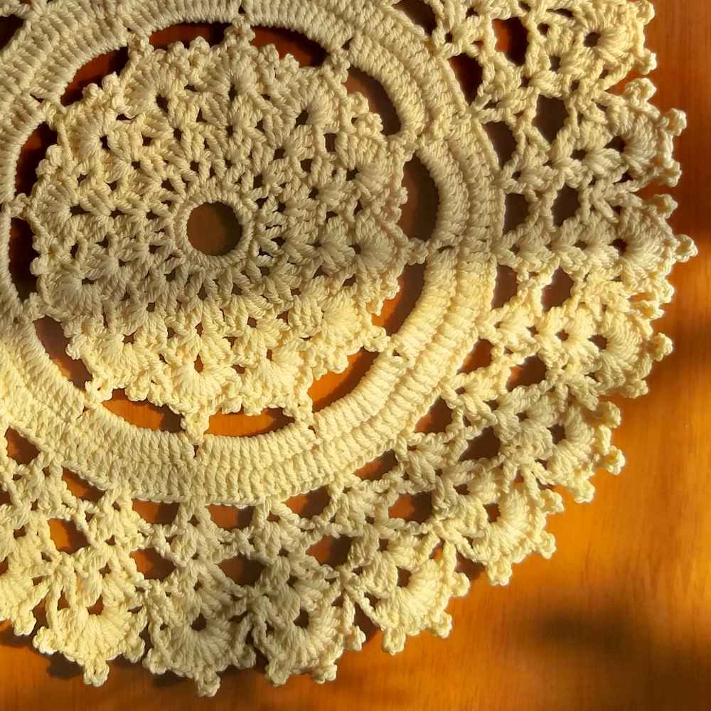 Crochet Hand Knitted Tablecloth Model Cream