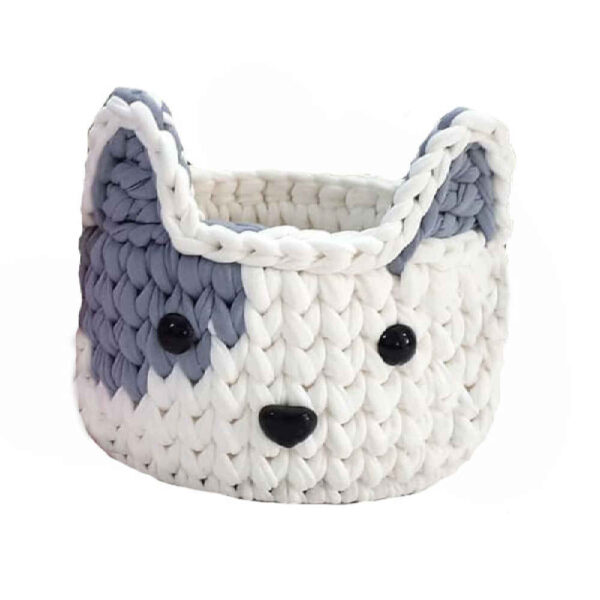 Dog Crochet Storage Basket Yarn Model Dog