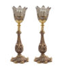 Persian Crystal Candlestick Tulip Shaped (2x)