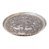 Decorative Copper Tray Hand-Engraved with Persian Artisanal Ahoo