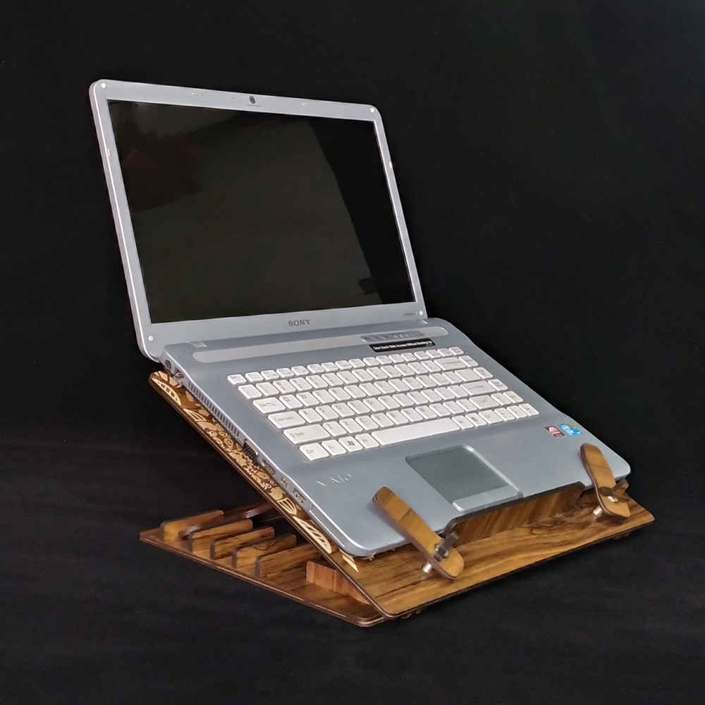 Denchware Foldable Wooden Book Stand For Page Rest, Portable Triangle