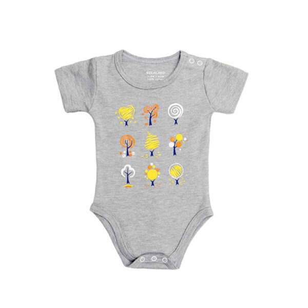 Gray Snap Shoulder Baby Onesies Bodysuit