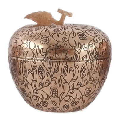 Handcrafted Persian Engraved Copper Sugar Bowl Apple