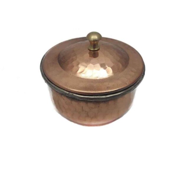 Handcrafted Persian Copper Sugar Bowl with - Hammered Baloot