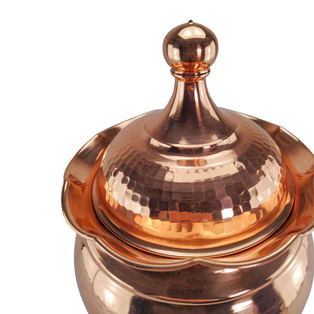 Hammered Copper Sugar Bowl Model Chakoshi ShopiPersia